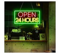 MINGYTN Insegna al Neon LED Luci Al Neon Open 24 Hours Con Dimmer, Adatte Per Decorazioni Da Parete Per Bar, Ristoranti E Pub, 23cmx43cm(C)
