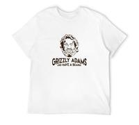 MINGYU VINIBABY Men's Grizzly Adams Did Have A Beard Mens Funny Sandler Movie Quote 90S T-Shirts White 3XL