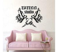 MINGYUANS Adesivo da parete rimovibile nero con design Tattoo Studio, adatto per negozi di tatuaggi o spazi artistici, per creare un'atmosfera personalizzata57X52CM