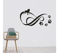 Adesivo da parete rimovibile nero per stampe di cani e zampe, decorazione soggiorno casalinga 76 x 42 cm