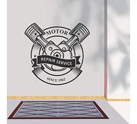 MINGYUANS Adesivo decorativo da parete rimovibile nero con logo per officina e officina, crea un'atmosfera industriale meccanica, 57 x 59 cm