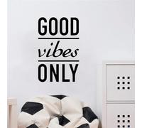 MINGYUANS Good Vibes Only - Adesivo da parete rimovibile per camera da letto o soggiorno, 42 x 66 cm, colore: nero