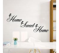 MINGYUANS Home Sweet Home - Adesivo da parete rimovibile per soggiorno, colore nero, calore della famiglia, 55 x 25 cm