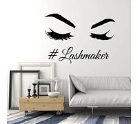 MINGYUANS Lashmaker - Adesivo da parete rimovibile per salone di bellezza o salone di bellezza, per creare un'atmosfera professionale alla moda, 42 x 30 cm, colore: nero