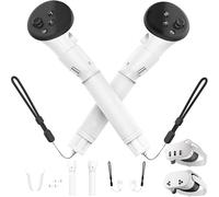MINGZE Attacchi per Maniglia di Gioco VR, Controller di Ricarica per Cinturini per Oculus 3S/ 3 Accessori, Lungo Estensione Cinghie per Controller per Giochi VR(Blanc)