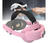 MINGZE Cinturino per Testa, Cinturino Retrattile Sostituzione Compatibile con Meta Quest 3/Quest 3S Accessori, Riduzione della Pressione e Comfort Migliorato (Rosa)