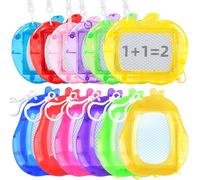 MINGZE Confezione da 12 mini lavagne magnetiche da disegno, cancellabili, per bambini, possono essere utilizzate come zaino, portachiavi, blocco da disegno, bomboniere, bomboniere per bambini