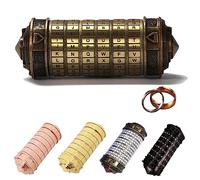 MINGZE Da Vinci Code, Mini Cryptex for Christmas Valentine's Day Most Interesting Regali di Compleanno romantici creativi Birthday Gifts for Boyfriend And Girlfriend Brain Teaser Lock(Colore Bronzo)