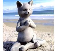 MINGZE Statua Buddha Bulldog, Scultura Giardino in Resina per Meditazione Statuetta del Gatto di Yoga Meditante Decorativa da Tavolo da Collezione per la Decorazione della Casa Giardino Cortile