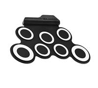 Mingzhe 7 Pad Set Batteria Elettronica Arrotolabile Portatile (White) | Ritmi incorporati, memoria compatta, USB o funzionamento a batteria, compatibile con dispositivi audio, accessori inclusi