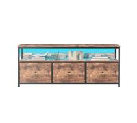 MINGZHE Armadio TV, Tavolo TV Retrò, Supporto Multimediale, Supporto TV con Cassetti, Centro di Intrattenimento, Console Multimediale, Supporto TV per Soggiorno, Retrò, Marrone 137x30x57 cm