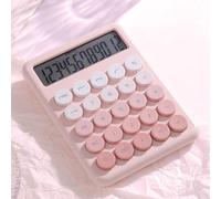 Mingzhe Calcolatrice con Grande Pulsante e Design Sfumato (Pink) | Robusta struttura in ABS, perfetta per la contabilità, accessorio per ufficio