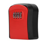 Mingzhe Cassetta di Sicurezza con Combinazione ABS Portachiavi Sicuro a 4 Cifre per Case Vacanza e Addetti Alla Cura degli Animali Domestici 9,6x8x4,1 Cm (Rossa)