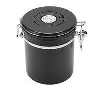 mingzhe Contenitore per caffè in Acciaio Inossidabile 304 con Valvola CO2 Unidirezionale e Rilevamento della Data, Contenitore Ermetico per la Conservazione del caffè la (Nera)