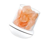 mingzhe Diffusore di Aromaterapia con Luce Notturna con Lampada al Sale Dell'Himalaya 7 LED Che Cambiano Colore, Cristallo di Rocca, Alimentato Tramite USB, per la Decorazione (Bianca)