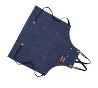 mingzhe Grembiule per la Lavorazione del Legno in Tela Spessa con Tasche Multiple e Cinghie Staccabili per L'organizzazione di Bar e Officine da Giardinaggio (Azzurro)