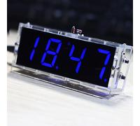 Mingzhe Kit LED Orologio Fai Da Te in Custodia Trasparente (Electronic | Compatto ed elegante, facile da installare, mostra ora, temperatura e data, funzione di controllo della luce
