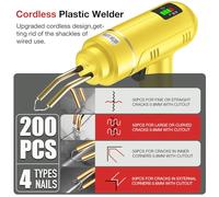 Mingzhe Kit Saldatore di Plastica Senza Fili Ricaricabile USB da 200 W con 400 Pezzi di Riscaldamento Rapido a Caldo per Riparazione Crepe Sul Paraurti Dell'auto Pistola Saldatura (Gialla)