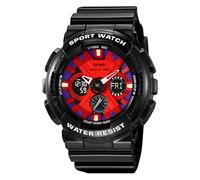 mingzhe Orologio da Polso Sportivo Alla Moda da Uomo Retroilluminazione 50M Resistente All'Acqua Ora Mondiale Cronometro Allarme Conto Alla Rovescia Orario Display Ora Legale per Uomo (Nero-Blu)