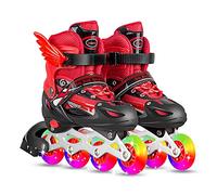 Mingzhe Pattini in Regolabili con Ruote Illuminate Supporto Sicuro per Rotolamento Silenzioso e Liscio per Bambini Adulti Pattini in Fitness All'aperto Interni (M)