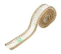 mingzhe Rotolo di Nastro di Strass Largo 2 Cm e Lungo 100 Cm per la | Materiale in Metallo e Strass, Tagliabile a Qualsiasi Lunghezza o Forma, Incollabile su Varie Superfici, per Eventi di