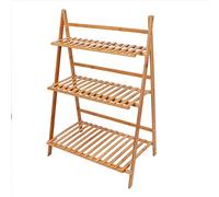 mingzhe Scaffale per Piante a 3 Livelli con Ripiani a Doghe Pieghevoli per Scaffale Espositivo Organizer da Giardino, Balcone (Colore Originale)