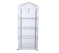 Mingzhe Serra per Piccole Piante Serra con Ruote Girevoli a 360 Gradi Porta con Cerniera Resistente Al Gelo Copertura Portatile in PE a 4 Livelli Uso Interno Ed Esterno (Bianca)