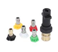 Mingzhe Set Adattatore a Connessione Rapida per Idropulitrice 1/4 Pollice | Per i sistemi Karcher K2-K7, include 5 ugelli, realizzati in ABS e ottone, installazione semplice, supporta una pressione
