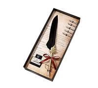 mingzhe Set di Penna D'Oca e Inchiostro, Penna Stilografica con 5 Pennini