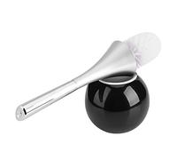 mingzhe Set Scopino e Supporto per WC in Acciaio Inossidabile con Manico in Plastica ABS Facile Pulizia del Bagno (Base Nera)