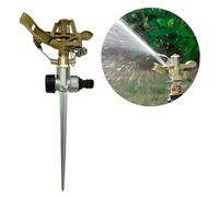 Mingzhe Testa Dell'Irrigatore a Impatto con Base a Punta Regolabile e Treppiede, Irrigatore Ad Acqua in Lega di Zinco Resistente per Giardino, Prato, Rotazione da 0 360°, Copertura Nebulizzata da 7