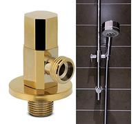Mingzhe Valvola di Arresto Ad Angolo in Ottone Dorato, Valvola Dell'acqua Robusta e Resistente Alla Corrosione per il Bagno di Casa, Dimensione Filettatura 1/2", Include Coperchio, Facile da