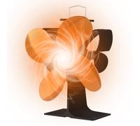 mingzhe Ventilatore per Stufa a Legna a 4 Pale Ecologico Alimentato Calore, Design Portatile Farfalla per Bruciatore Legna Caminetto, Compatto 20 * 10 Cm (Oro)