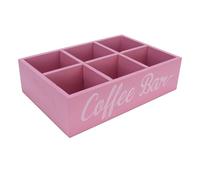 mingzhe Wood Coffee Bar Organizer, 6-Compartment Design | Materiale robusto, contenitore per cialde di caffè e bustine di tè, uso decorativo
