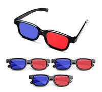 MingZhuInC Carta 3d occhiali, 4 pezzi Occhiali 3D rosso blu, occhiali 3d carta Per film o giochi per pc (Blu, Rosso)