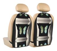 MINGzi Flutter - Coprisedile posteriore per bambini + organizer con 3 tasche, confezione da 2 protezioni per sedile posteriore, protezioni per auto per proteggere da sporco, fango e graffi