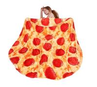 Minhaxue Coperte per divano | Creative Pizza Food Coperte | Interessante coperta rotonda per pizza, coperta rotonda portatile da picnic