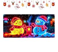 Minhaxue Copertura Natalizia per Porta del Garage,Impermeabile con A LED Grande Decorazione per Le Feste - Copertura Invernale Porta Portico con Stendardo | per Portico Patio Casa Festa Cortile