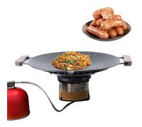 Minhaxue Piastra Grill | Padella da Campeggio con Maniglie | Piastra Antivento per Friggere Grigliare Saltare in Cucina Interna ed Esterna