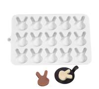 Minhaxue Stampo in silicone a forma di coniglietto pasquale, stampo per fondente pasquale, per biscotti, fondente, caramelle, cioccolato, resina, artigianato fai da te, blocco di ghiaccio, decorazione