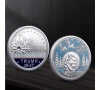 MINHBDER Monete Commemorative 45-47, Monete Commemorative Placcate in Argento per Le Elezioni degli Stati Uniti, Monete Ricordo con Fiocco di Neve, Regali per La Collezione, Presidente Trump
