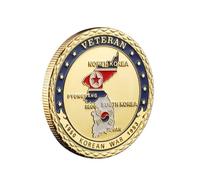 MINHBDER Monete Commemorative La Guerra di Corea 38° Parallelo Moneta Souvenir Placcata in Oro Onora I Nostri Veri Eroi per Sempre Collezione di Regali per Veterani