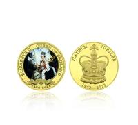 MINHBDER Monete Commemorative Moneta Placcata in Oro della Regina Elisabetta II Moneta da Sfida Collezione di Monete in Metallo Regali