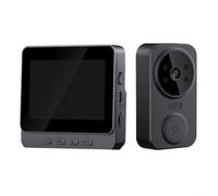 Minhe Campanello video wireless con schermo IPS da 4,3 pollici, citofono audio bidirezionale, angolo di visione di 85°, supporto scheda TF fino a 256 GB, per la sicurezza domestica e uso esterno