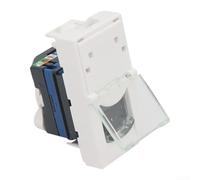 Minhe Cat6 girevole per jack Keystone per pannello connettore di rete, 45 x 22,5 mm, modulo PC bianco con copertura antipolvere e porta etichetta, per frontalino stile francese, confezione da 5