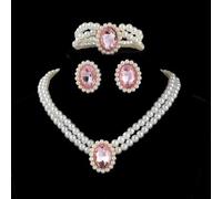 Minhe Collana Donna Perle Finte Multistrato per stile per francese | Design multistrato sofisticato, perle finte lucide, stile francese classico, look lussuoso immediato