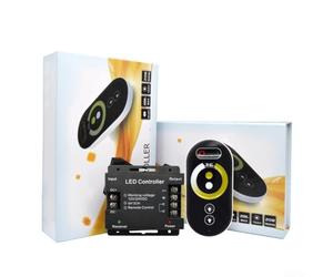 Minhe Controller LED RGB a 6 tasti Full-Touch per strisce luminose DC12V-24V, dimmer in ferro da 30 A con telecomando RF a 2,4 GHz, 7 colori statici ed effetti dinamici (CCT)