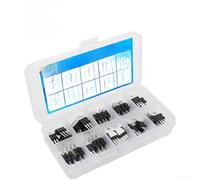 Minhe Kit transistor MOSFET da 50 pezzi con pacchetto IRFZ44N IRF510N IRF540N IRF3205 IRF9540N - TO-220, alta corrente fino a 110 A, intervallo di tensione da 55 V a 500 V per circuiti industriali ed