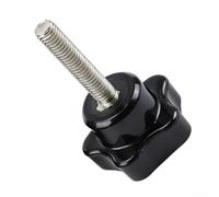 Minhe M5 per vite a testa zigrinata a cinque stelle, manopola di bloccaggio da 25 mm per macchine utensili industriali, viti filettate in metallo e plastica con manico a mano (25 x 5 x 50 mm)