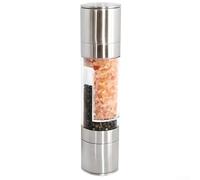Minhe Macinapepe in acciaio inox con grana regolabile e design a doppia testa per condire con precisione spezie, sale ed erbe aromatiche in cucina domestica (A)